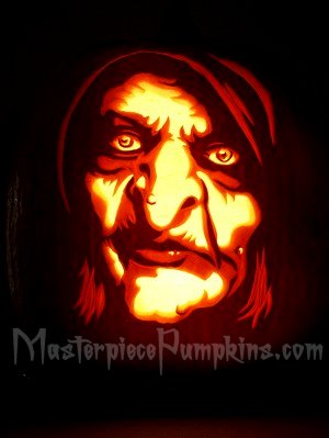 pumpkin carving witch face